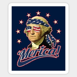 Funny Patriotic President George Washington Merica Sticker